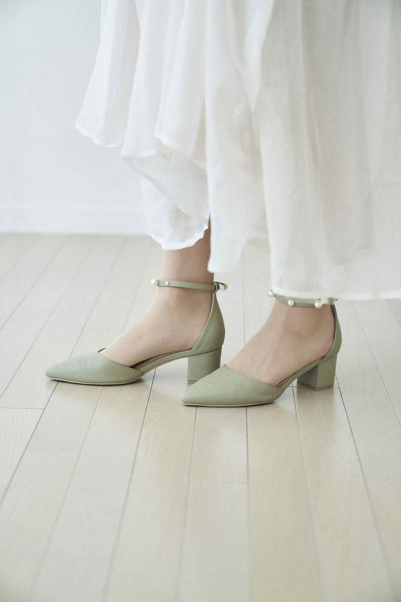 Pearl ankle strap - -step by step- as i am/アズアイアム