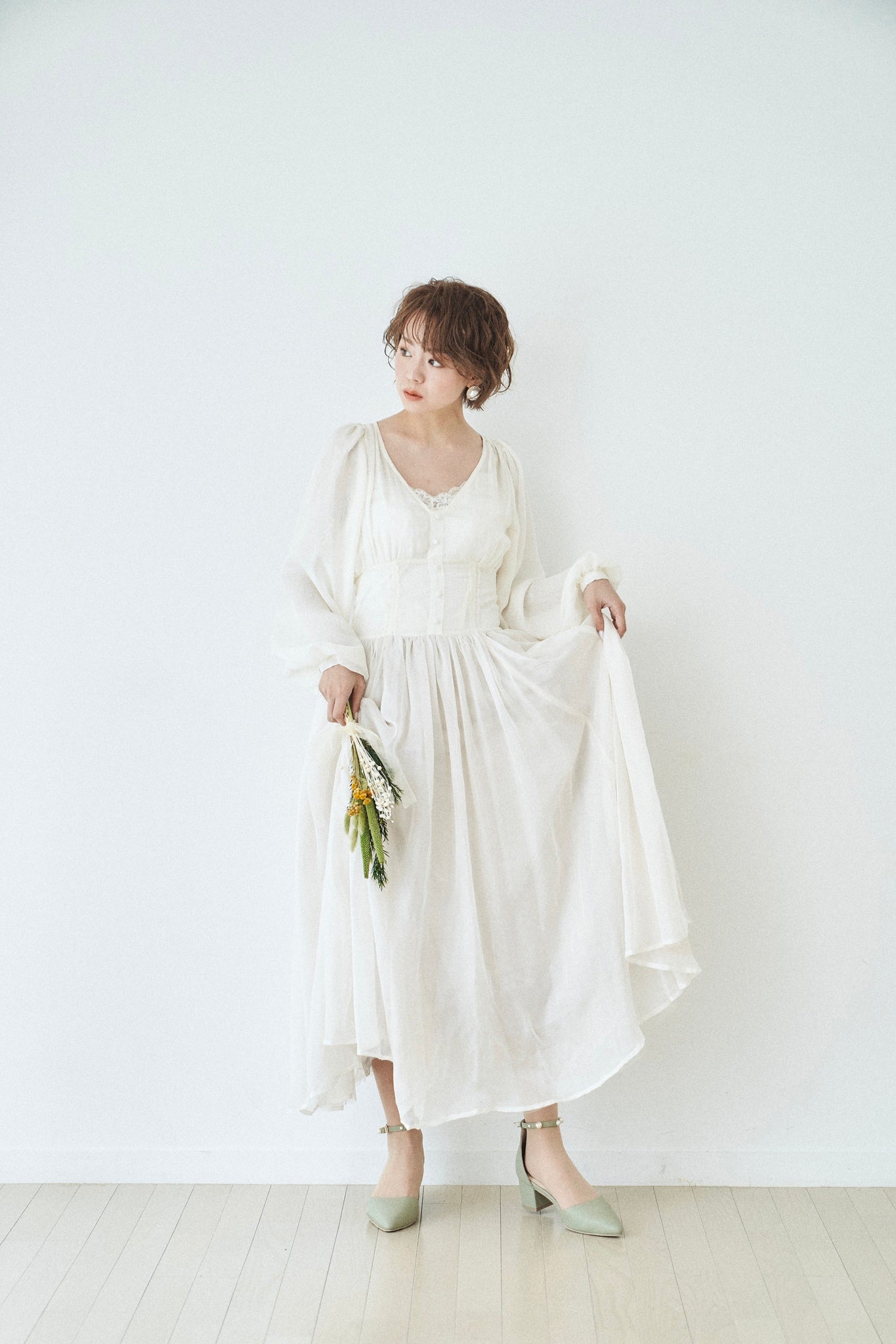 Pearl ankle strap - -step by step- as i am/アズアイアム