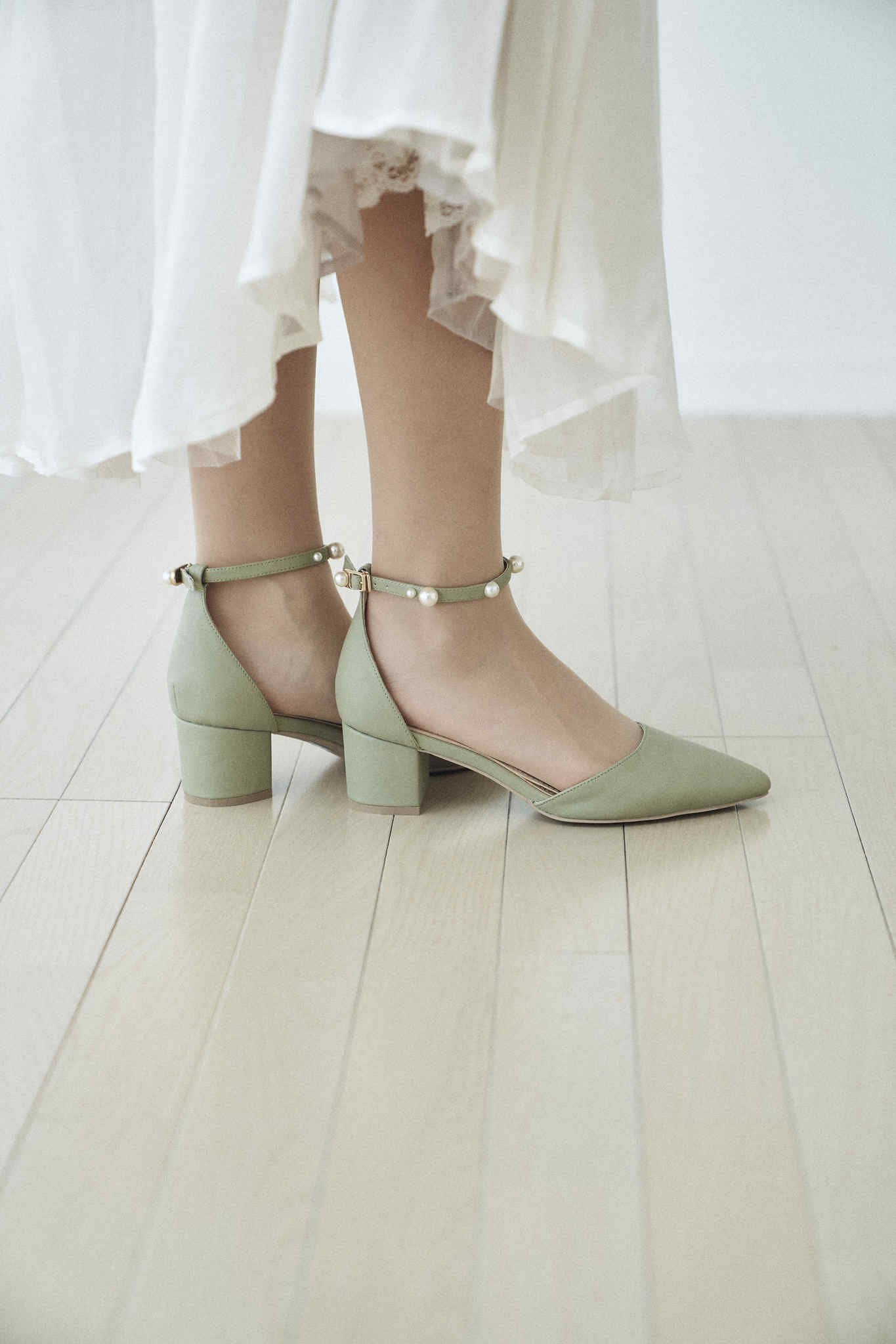 Pearl ankle strap - -step by step- as i am/アズアイアム