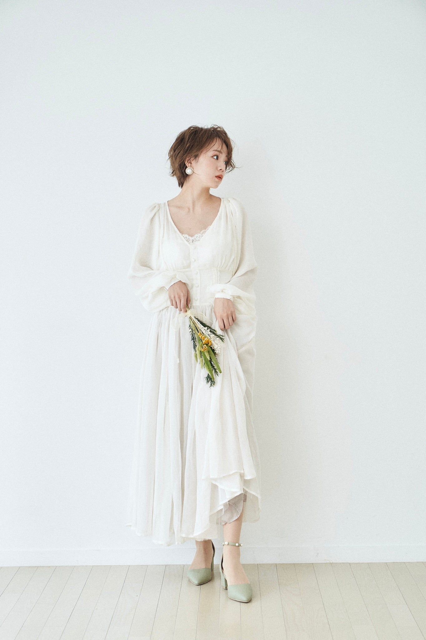 Pearl ankle strap - -step by step- as i am/アズアイアム