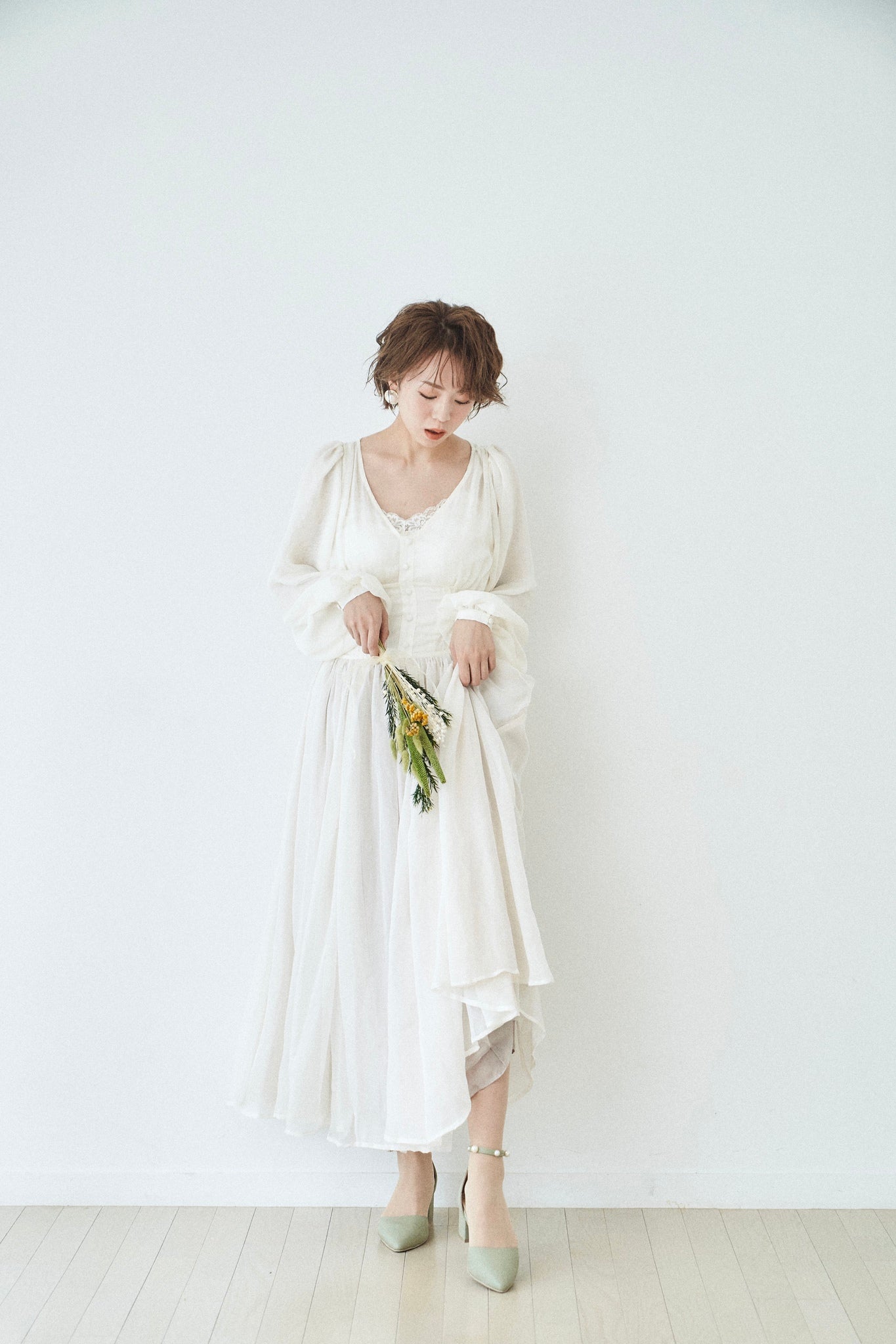 Pearl ankle strap - -step by step- as i am/アズアイアム